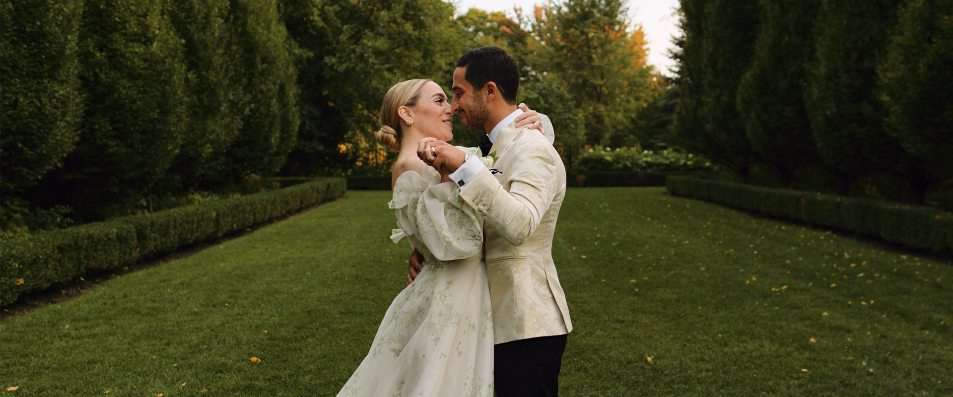 Bianca and Massimo dancing at their Graydon Hall Manor wedding