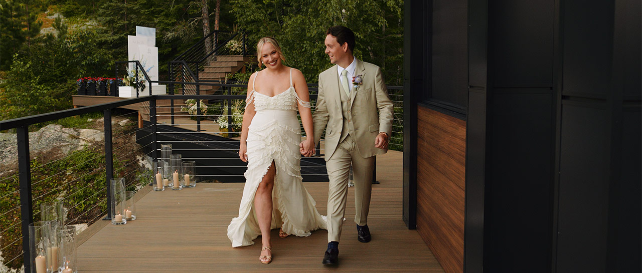 Jeanna and Aaron at their Lake of the Woods cottage wedding