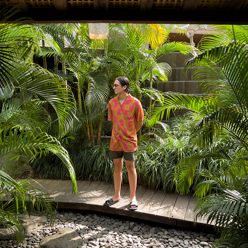 Ric in Bali palm trees